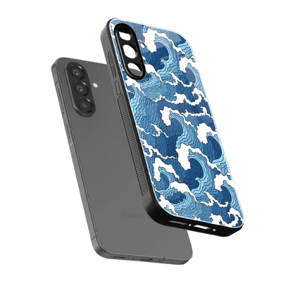 Waves Art sleek samsung galaxy a37 5g cover with tempered glass back and TPU edges