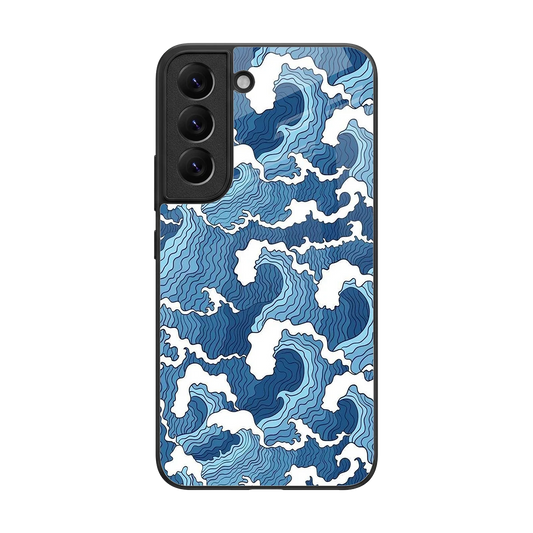 Waves Art back phone cover | glass case for samsung galaxy s22