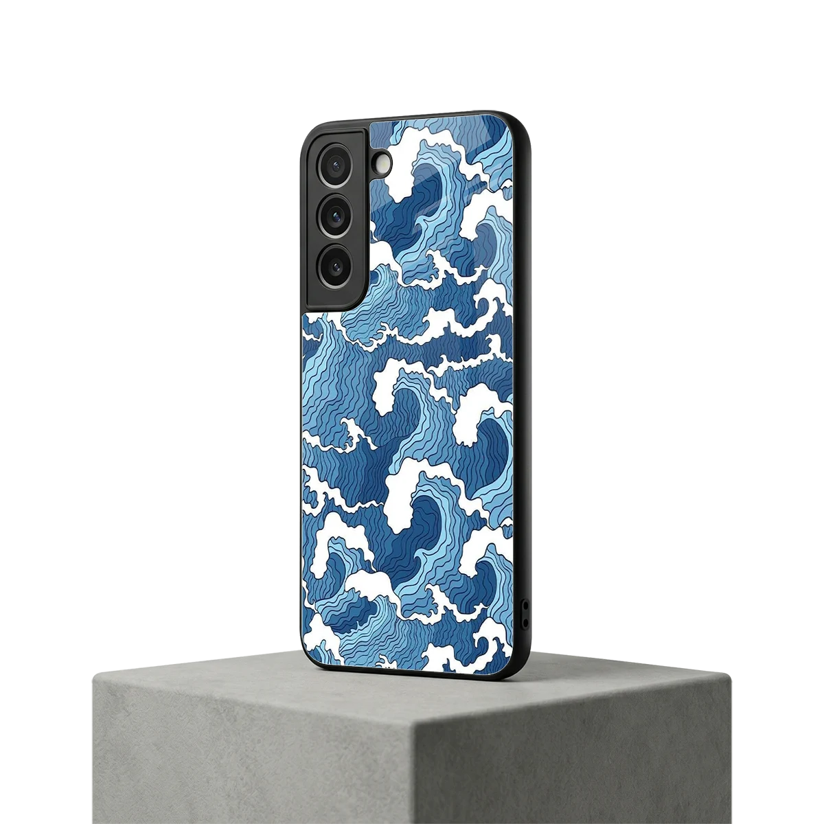 Waves Art samsung galaxy s22 mobile cover | shockproof glass phone case