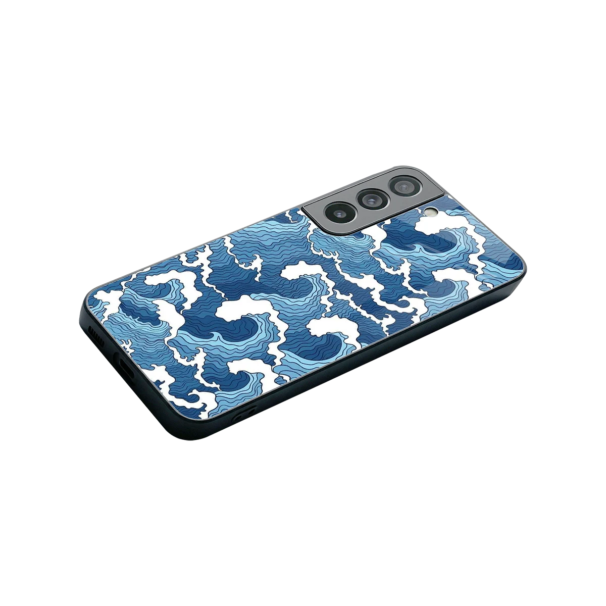 Waves Art stylish phone case for samsung galaxy s22 | glossy glass and slim fit