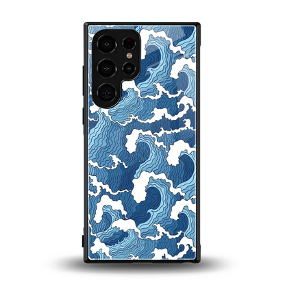 Waves Art back phone cover | glass case for samsung galaxy s24 ultra