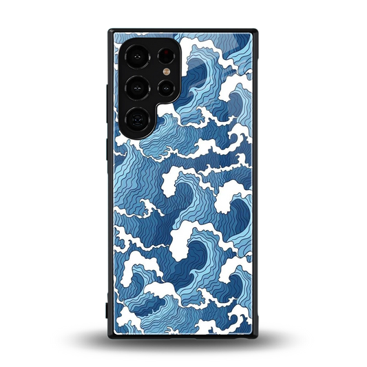 Waves Art back phone cover | glass case for samsung galaxy s24 ultra