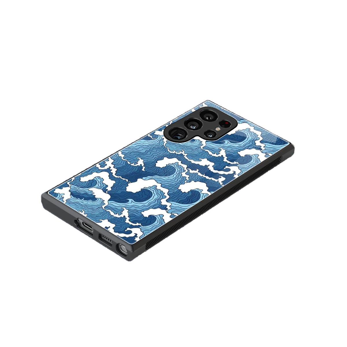 Waves Art stylish phone case for samsung galaxy s24 ultra | glossy glass and slim fit