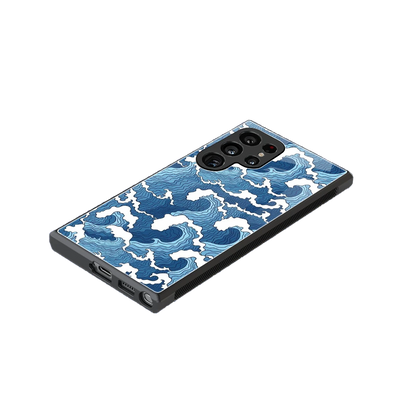 Waves Art stylish phone case for samsung galaxy s24 ultra | glossy glass and slim fit