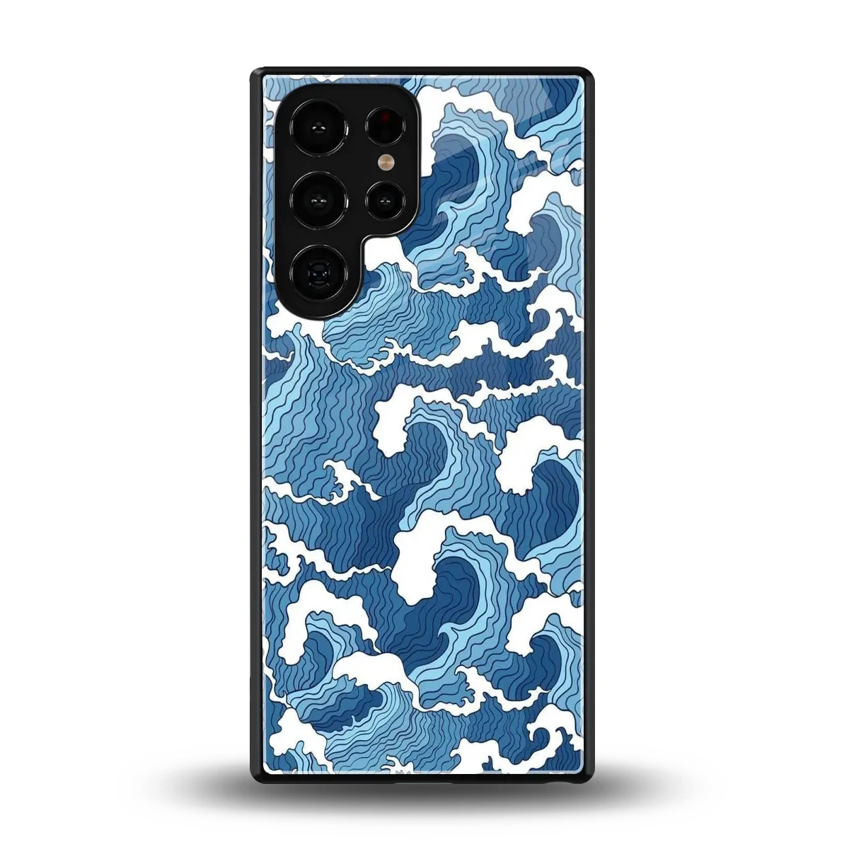 Waves Art back phone cover | glass case for samsung galaxy s25 ultra