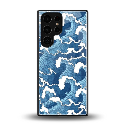 Waves Art back phone cover | glass case for samsung galaxy s25 ultra