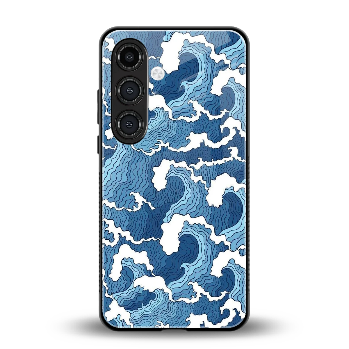 Waves Art back phone cover | glass case for samsung galaxy s24