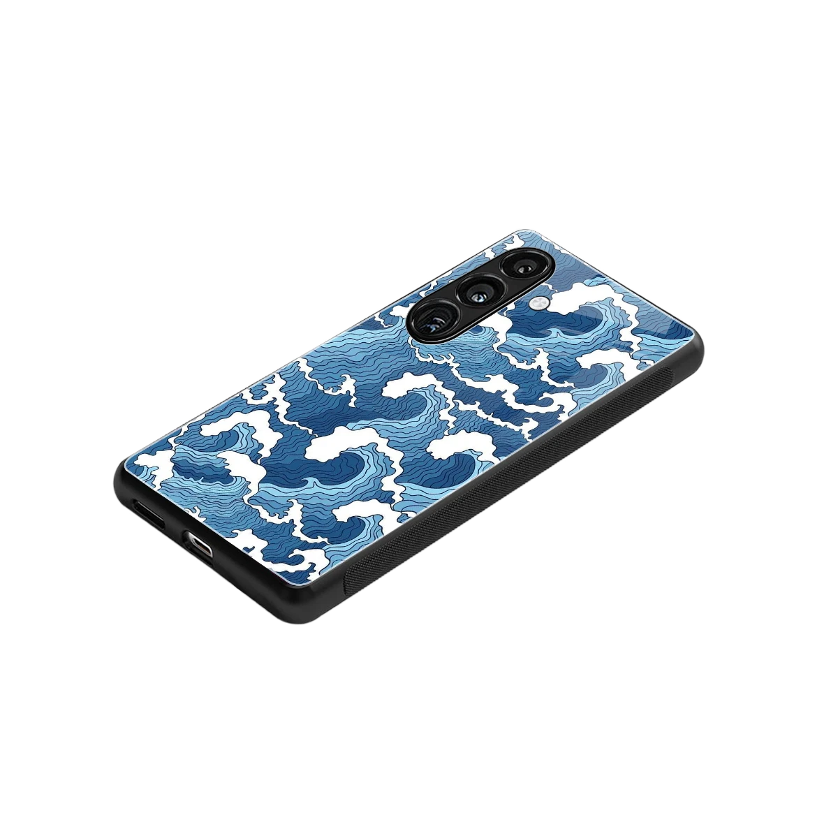 Waves Art stylish phone case for samsung galaxy s24 fe | glossy glass and slim fit