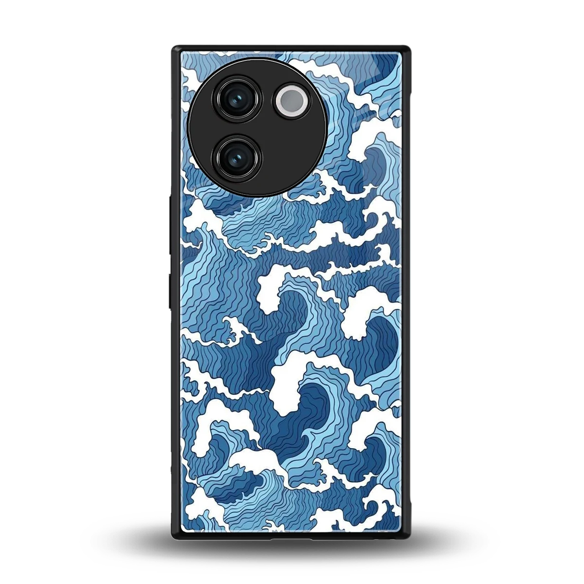 Waves Art back phone cover | glass case for vivo v30e