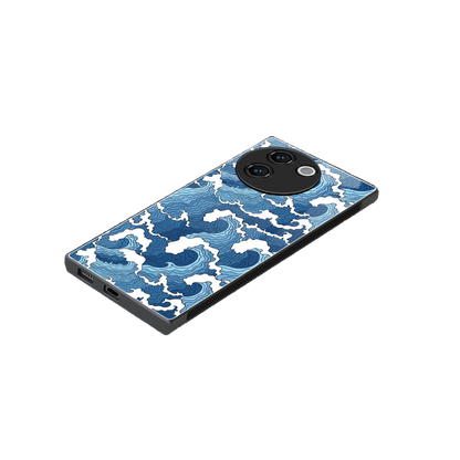 Waves Art stylish phone case for vivo v30e | glossy glass and slim fit