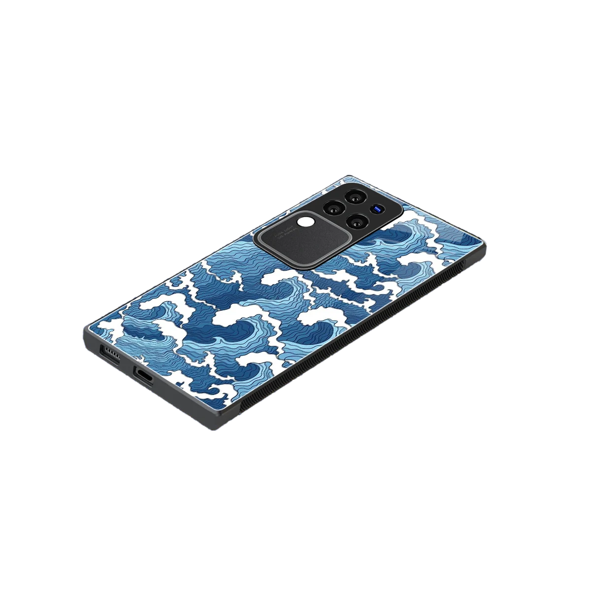 Waves Art stylish phone case forvivo v30 pro | glossy glass and slim fit