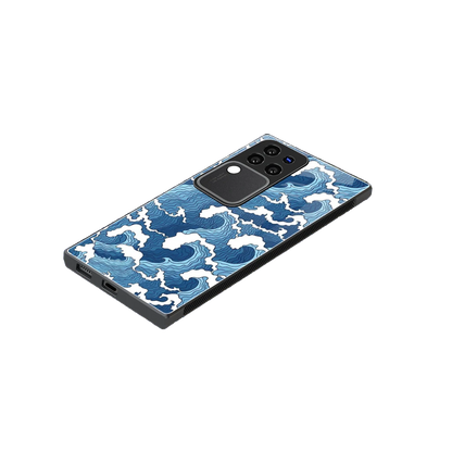 Waves Art stylish phone case forvivo v30 pro | glossy glass and slim fit