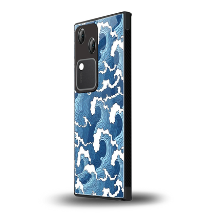 Waves Art vivo v30 mobile cover | shockproof glass phone case