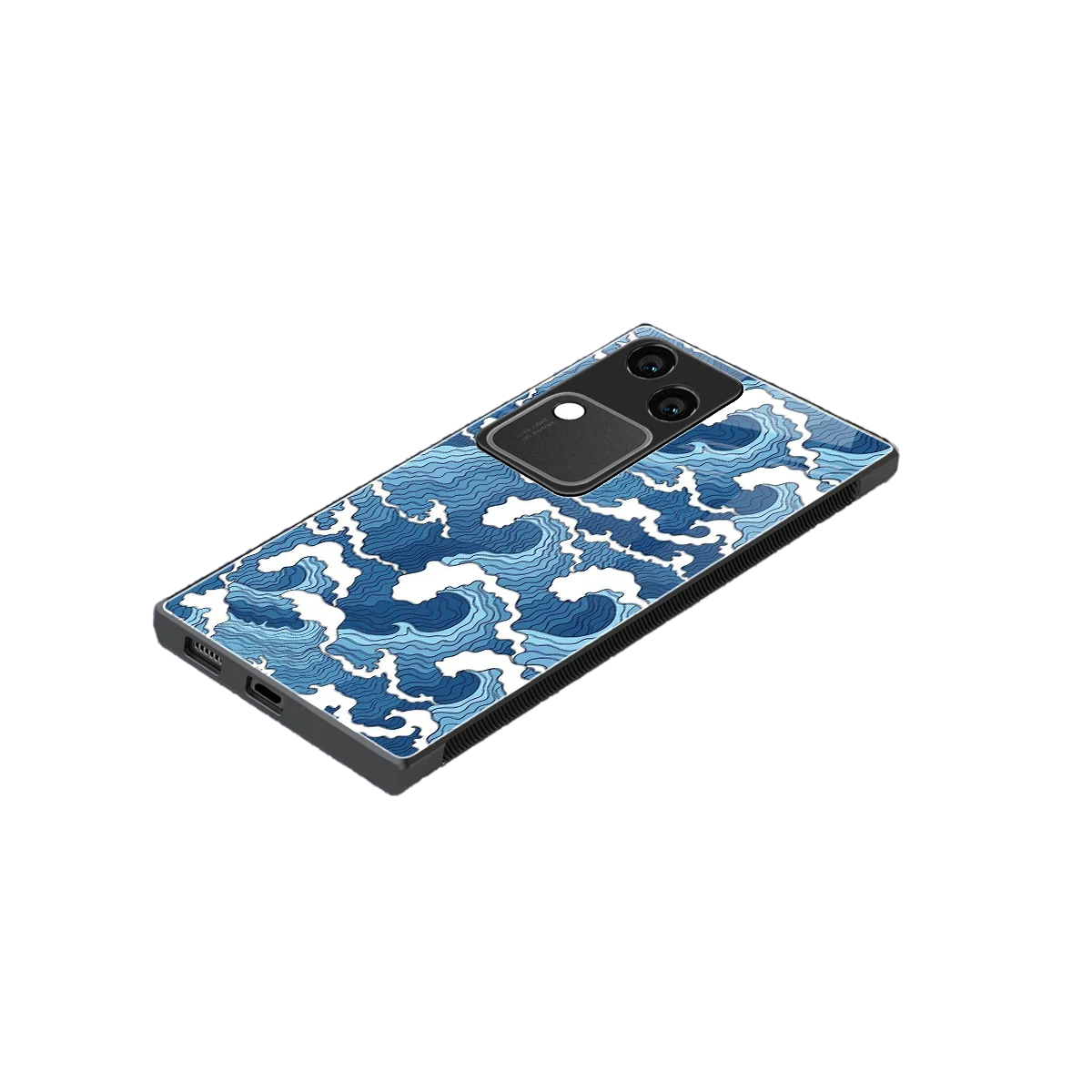 Waves Art stylish phone case for vivo v30 | glossy glass and slim fit