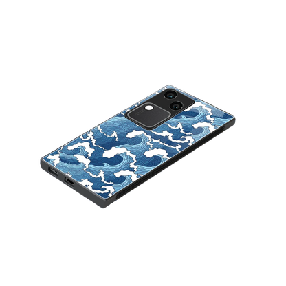 Waves Art stylish phone case for vivo v30 | glossy glass and slim fit