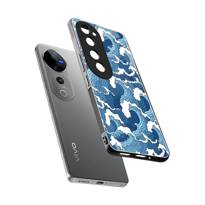 Waves Art sleek vivo v40 pro cover with tempered glass back and TPU edges