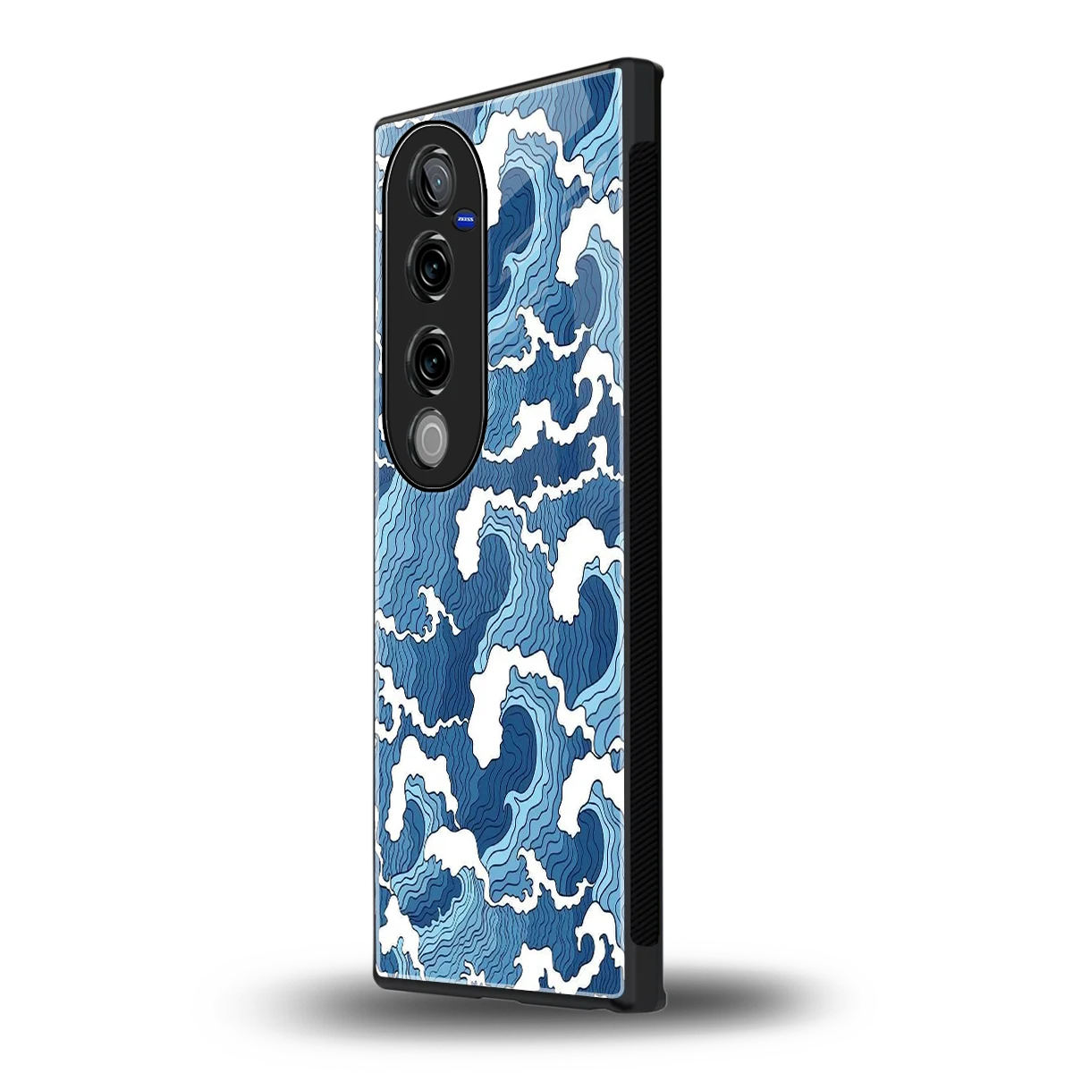 Waves Art vivo v40 pro mobile cover | shockproof glass phone case