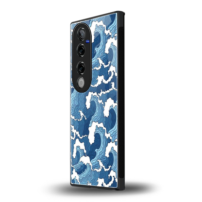 Waves Art vivo v40 pro mobile cover | shockproof glass phone case