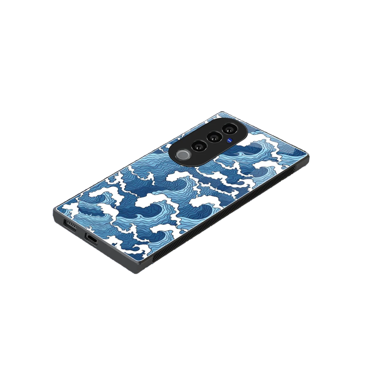 Waves Art stylish phone case for vivo v40 pro | glossy glass and slim fit