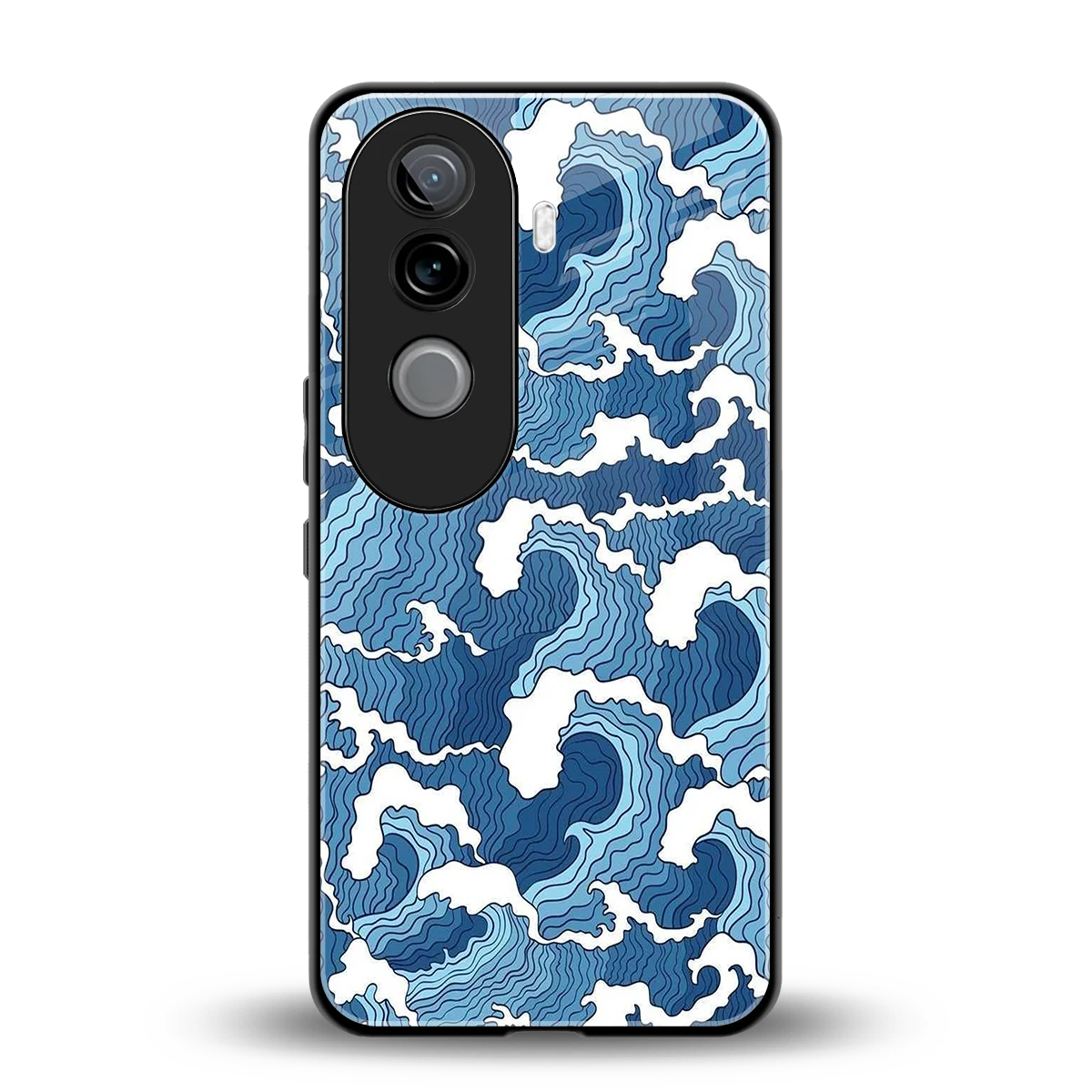 Waves Art back phone cover | glass case for vivo v40e