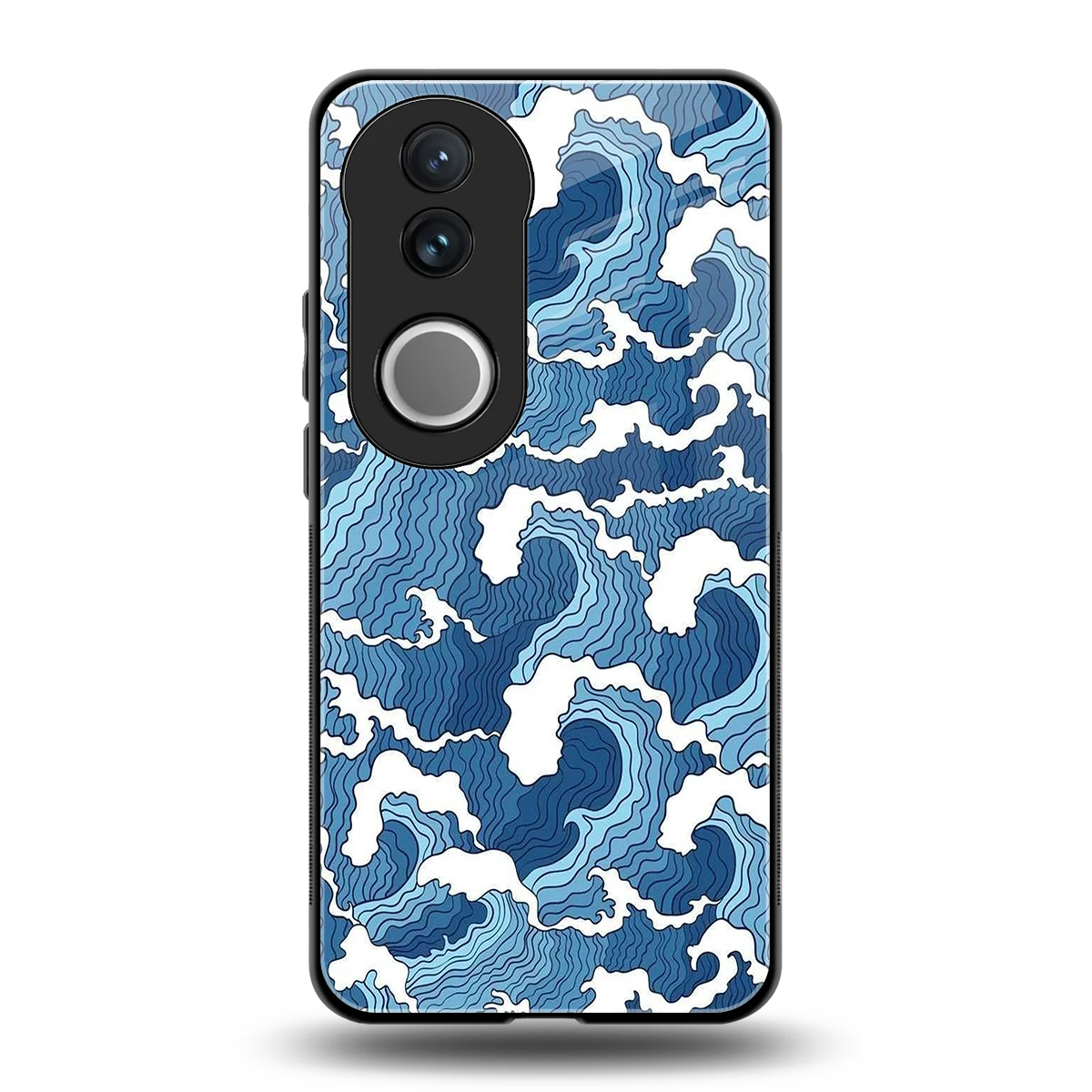 Waves Art back phone cover | glass case for vivo v50