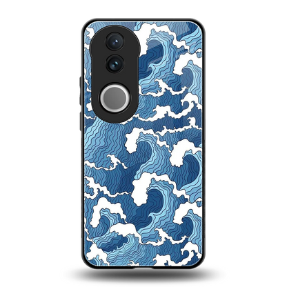 Waves Art back phone cover | glass case for vivo v50