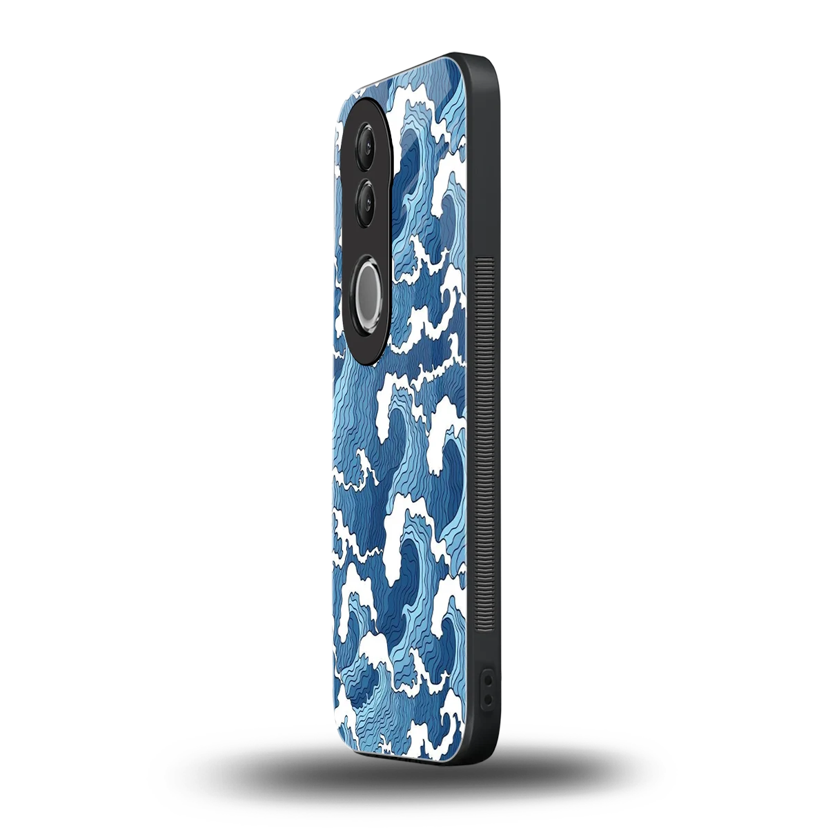 Waves Art vivo v50 mobile cover | shockproof glass phone case
