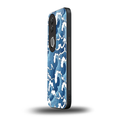 Waves Art vivo v50 mobile cover | shockproof glass phone case