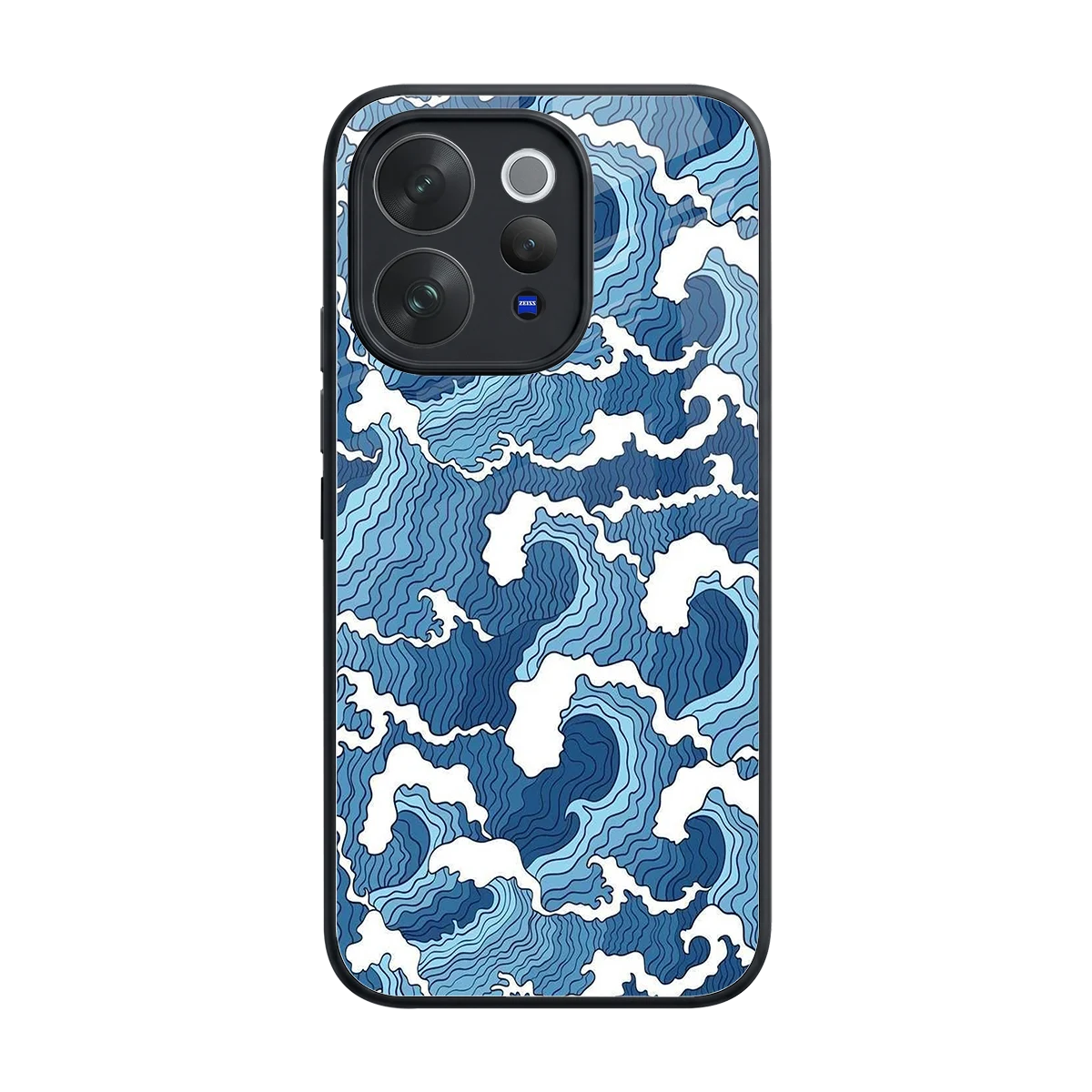 Waves Art back phone cover | glass case for vivo v70