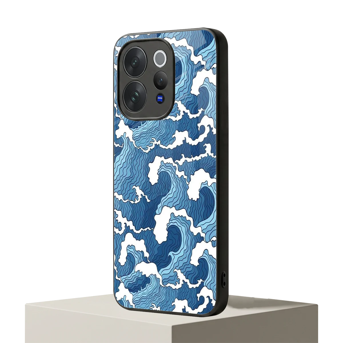 Waves Art vivo v70 mobile cover | shockproof glass phone case
