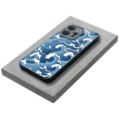 Waves Art stylish phone case for vivo v70 | glossy glass and slim fit