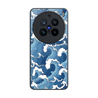 Waves Art back phone cover | glass case for vivo x200 pro