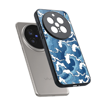 Waves Art sleek vivo x200 pro cover with tempered glass back and TPU edges