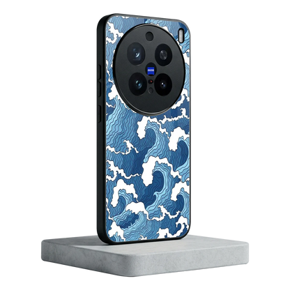 Waves Art vivo x200 pro mobile cover | shockproof glass phone case