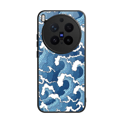 Waves Art back phone cover | glass case for vivo x300 pro