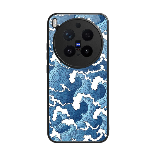 Waves Art back phone cover | glass case for vivo x300 pro