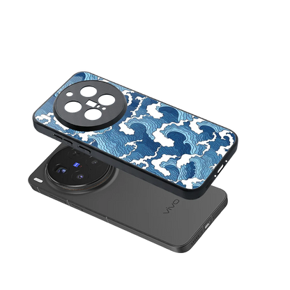 Waves Art sleek vivo x300 pro cover with tempered glass back and TPU edges