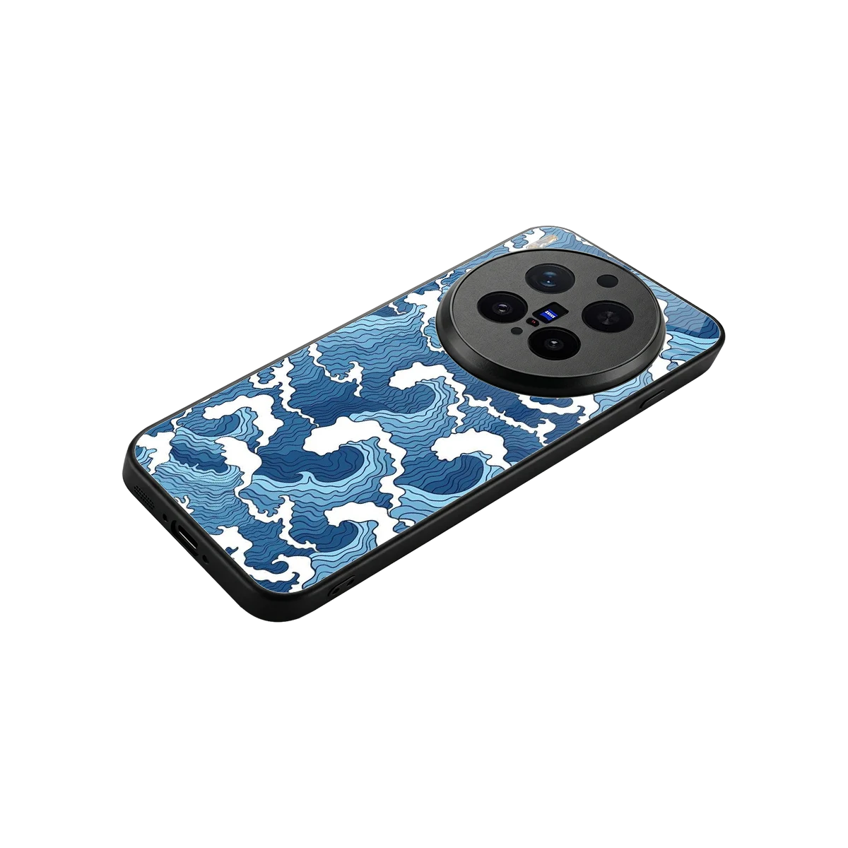 Waves Art stylish phone case for vivo x300 pro | glossy glass and slim fit