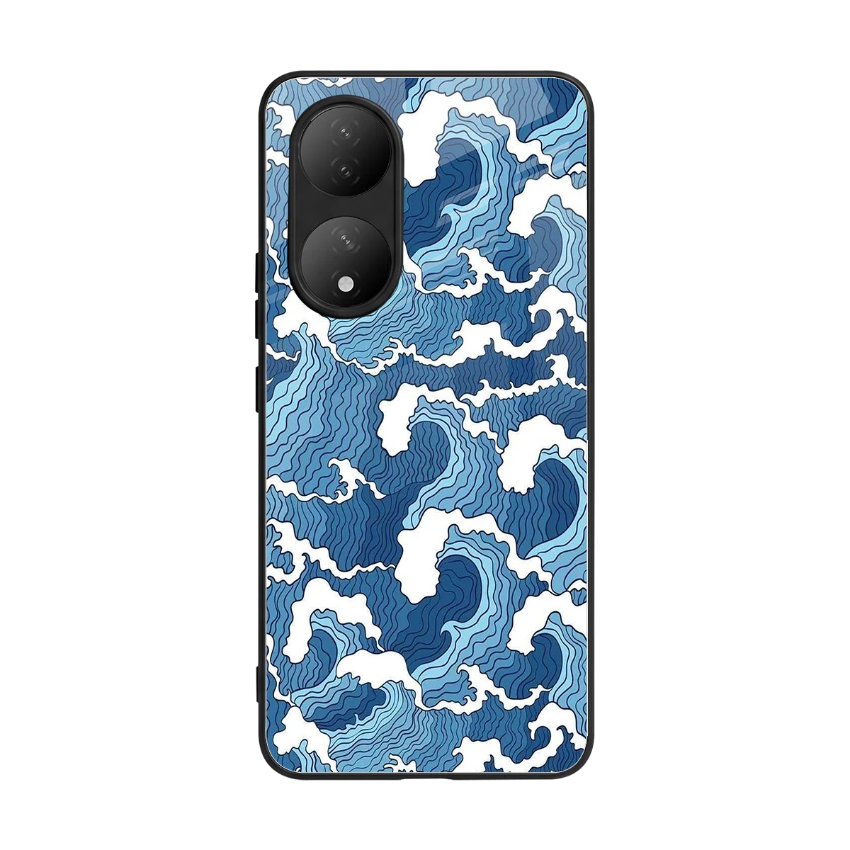 Waves Art back phone cover | glass case for Vivo-y100