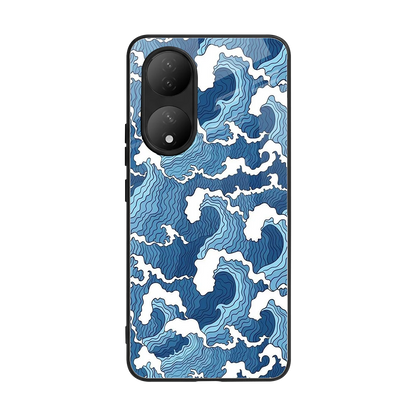 Waves Art back phone cover | glass case for Vivo-y100