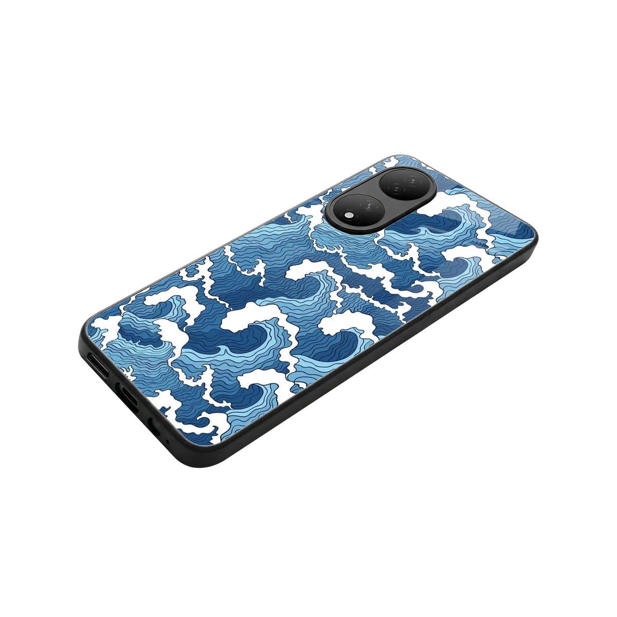 Waves Art stylish phone case for Vivo-y100 | glossy glass and slim fit