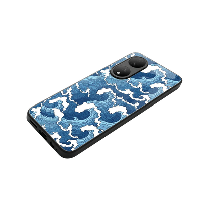 Waves Art stylish phone case for Vivo-y100 | glossy glass and slim fit