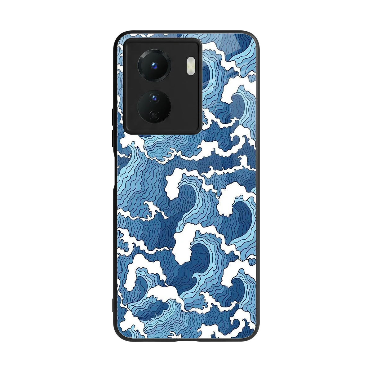 Waves Art back phone cover | glass case for vivo y16