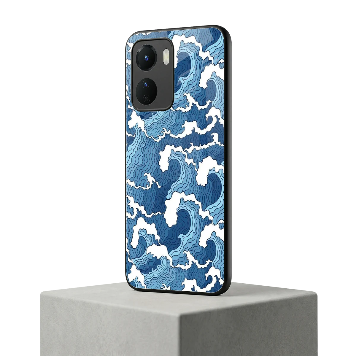 Waves Art vivo y16 mobile cover | shockproof glass phone case