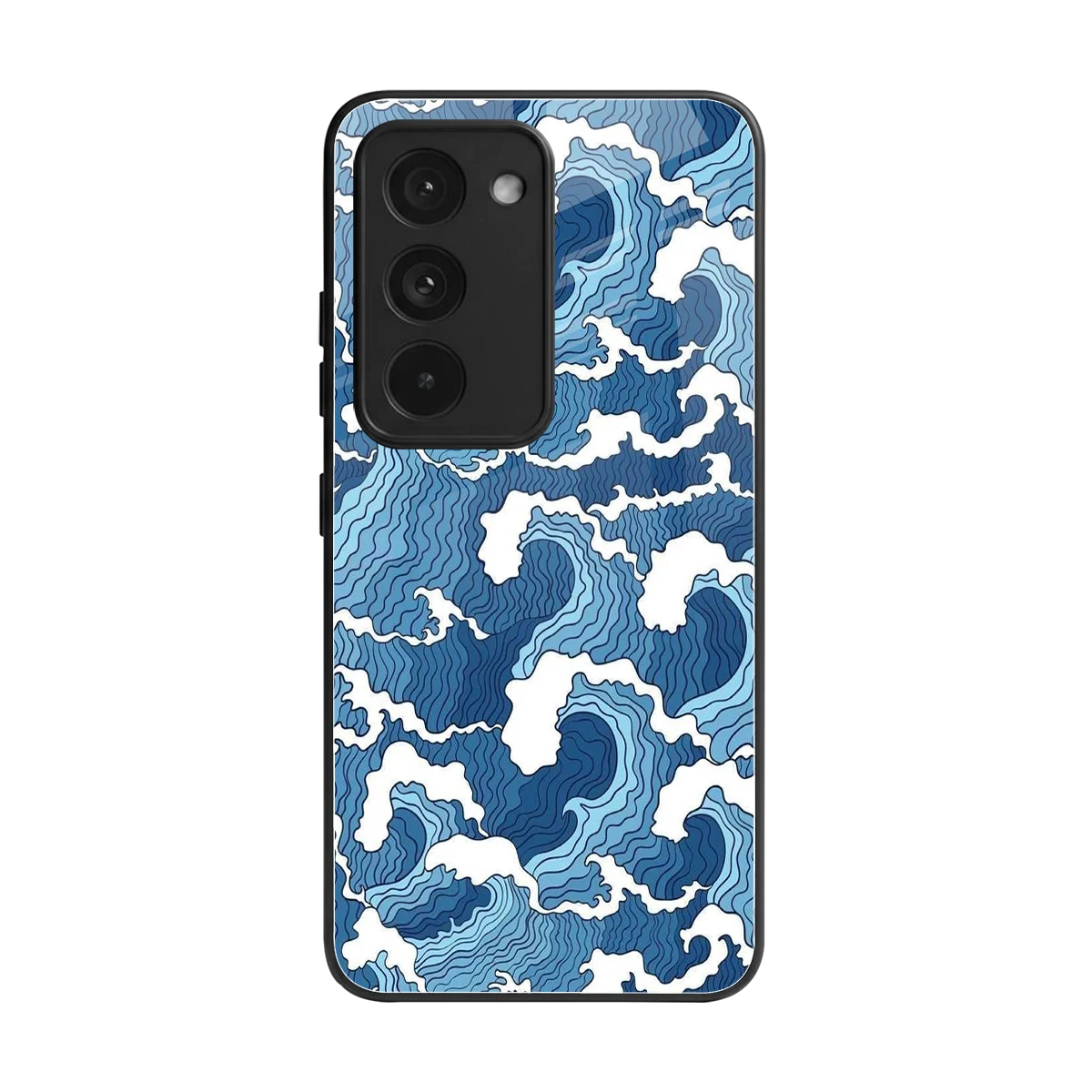 Waves Art back phone cover | glass case for redmi 15 5g