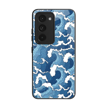 Waves Art back phone cover | glass case for redmi 15 5g