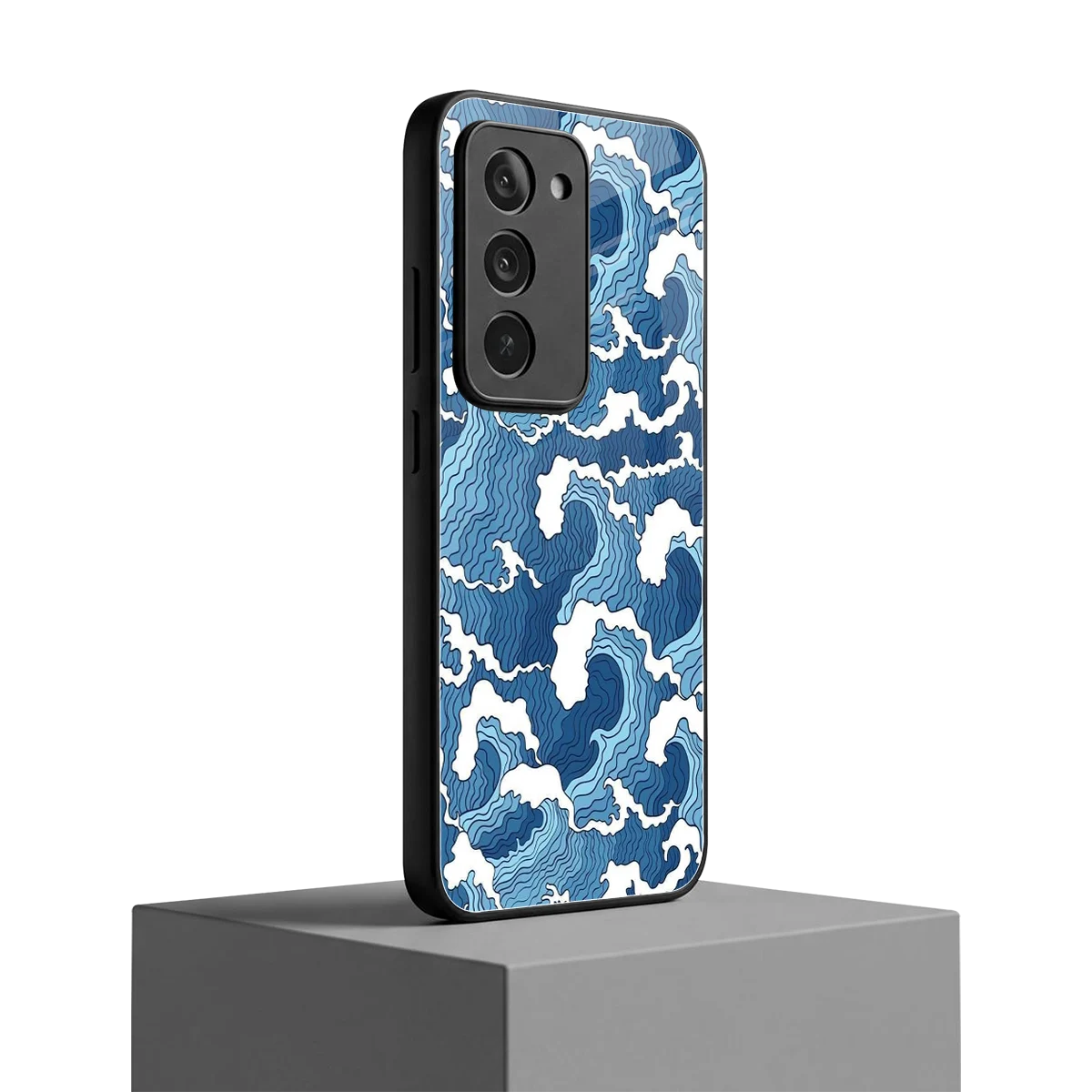 Waves Art redmi 15 5g mobile cover | shockproof glass phone case
