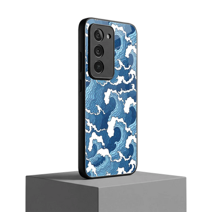 Waves Art redmi 15 5g mobile cover | shockproof glass phone case