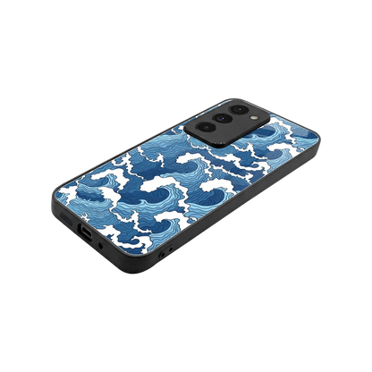 Waves Art stylish phone case for redmi 15 5g | glossy glass and slim fit