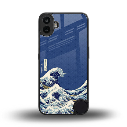 Waves back phone cover | glass case for cmf nothing phone 1